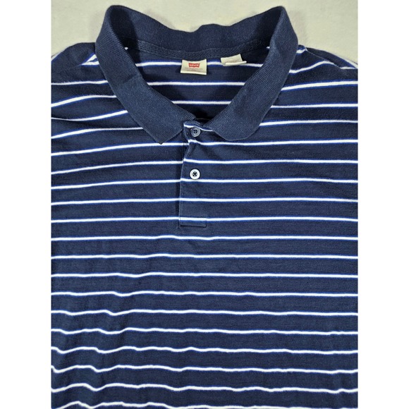 Levi's Other - Levis Mens XXL Relaxed Fit Striped Polo Shirt Navy Blue White 00308-0000